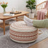 Patio(Red,18x18x8,Cover MOCOFO Unstuffed Round Pouf Cover, Boho Geometric Ottoman Footstool Cover with Handle