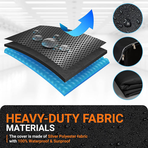 BlueStars 2PCS Premium Washing Machine Covers for Top-load Outdoor Protection W29”x D28”x H43” (Black)