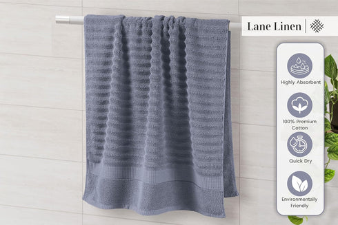 6 Set 100% 2 2 2 LANE LINEN Towels for Bathroom - Piece Value - Mercerized Cotton, Super Soft & Quick Dry - Bath