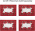 Newbridge Christmas Blooming Poinsettia’s Double Bordered 70 Inch Long Table Runner, Holiday Red and White Poinsettia