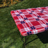 In the Breeze 8002 Plaid 30 Inch x 72 Inch Fitted Tablecloth