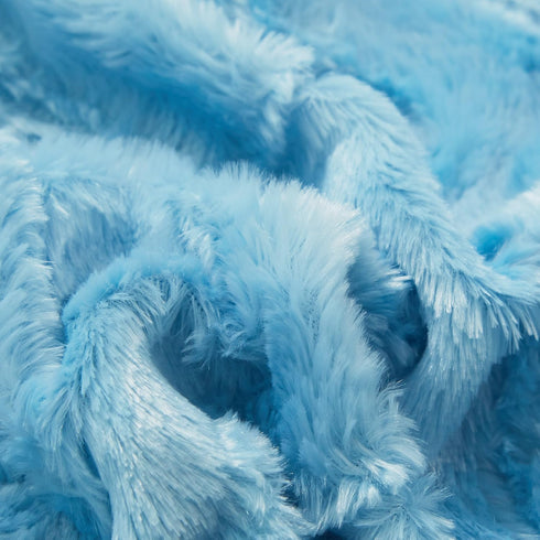 63x87 Inch, Cozy Tache Faux Fur Throw Blanket, Light Baby Blue Super Soft Twin Size Warm Oversized Fluffy Throw Blanket