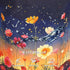 Colorful Flowers At Night Laundry Basket, Waterproof Oxford Cloth Tote Bag, 18.9" x 16.5" for Bathroom/Laundry Storage