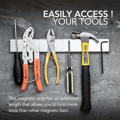 Modern Innovations 14 Inch Magnetic Knife Holder for Refrigerator, Stainless Steel Knife Strips for Kitchen Wall
