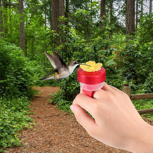 Zopeal 2 Pieces Hummingbird Wrist Feeder, Outdoor Hand Feeder with Adjustable Strap, Mini Hand Feeding Tools
