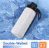 DOMICARE 16 oz Kids Water Bottle for School, Stainless Steel Double Wall Vacuum Insulated, Leakproof BPA Free (White)