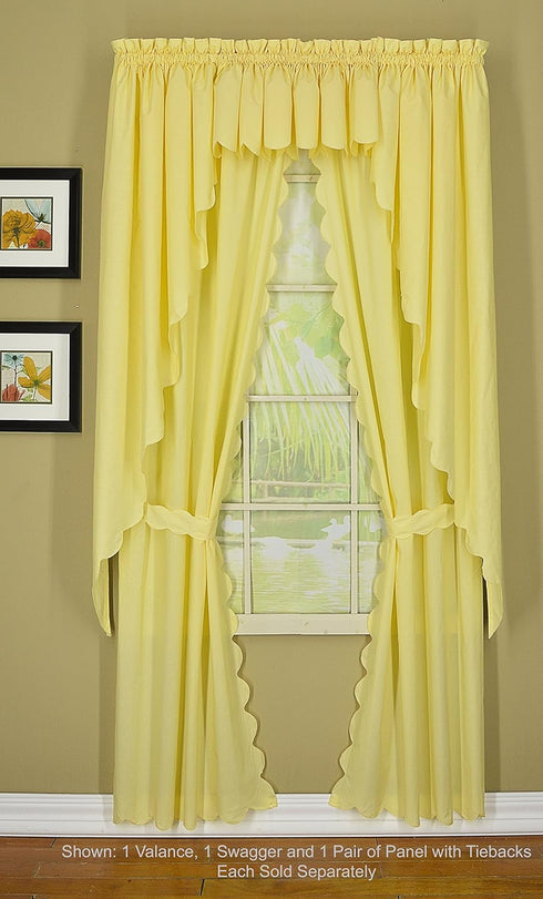 Today's Curtain Orleans Scallop Curtain, Buttercup 45" Panel Pair, 4-Piece Set, 60" W x 45" L