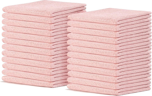 Crystal Ridge 24 Pack 12 x12 Cotton Wash Cloths - Washcloths for Showering, Face and Body, Soft and Highly Absorbent