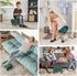 HOMCOM Ottoman Foot Rest, Small Foot Stool with Linen Fabric Upholstery and Plastic Legs, Cube Ottoman for Living Room