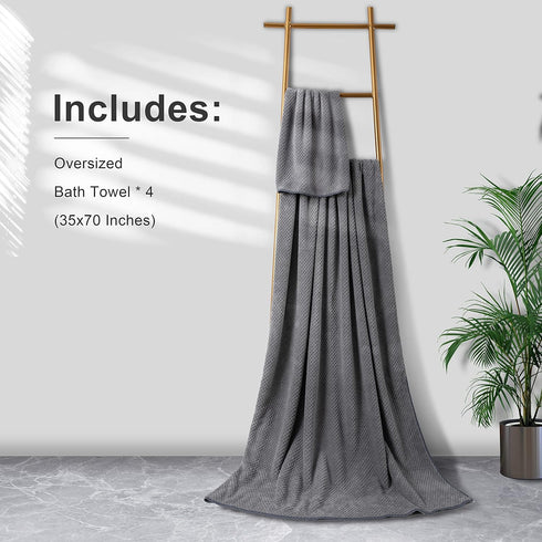 Set 35x70 Inches Set,Jumbo Bathroom,Hotel,SPA,Pack 4 Extra Large Bath Towel Sheet - Oversized Highly Absorbent Towels