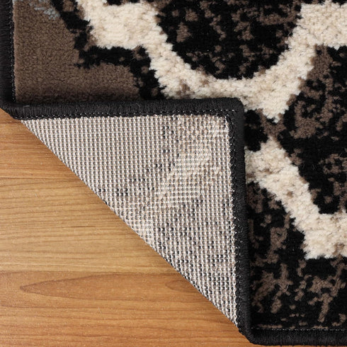 Superior Indoor Small Area Rug 3' x 5', Chocolate, Jute Backed, Modern Geometric Trellis Floor Decor