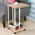 Compact Oak/Wht C Table for Sofa - Ideal Snack & Laptop Stand for Small Spaces