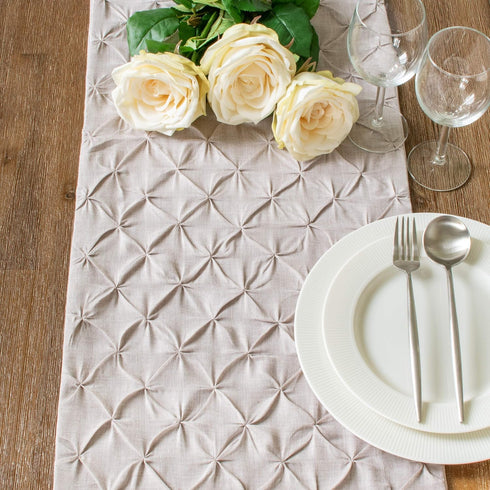 The White Petals Natural Oatmeal Dresser Scarf Table Runners, 14x36 inch, Pack of 1, Fabric Lined for Home, Kitchen,