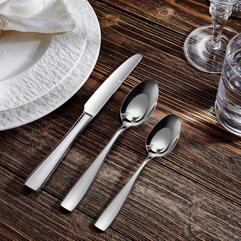 KEAWELL Premium 4-Piece Louis Spoon Set, 18/10 Stainless Steel, Set of 4, Fine Spoon Set with Squared Edge, Dishwasher Safe, Smooth and Solid (6.4" Teaspoon)
