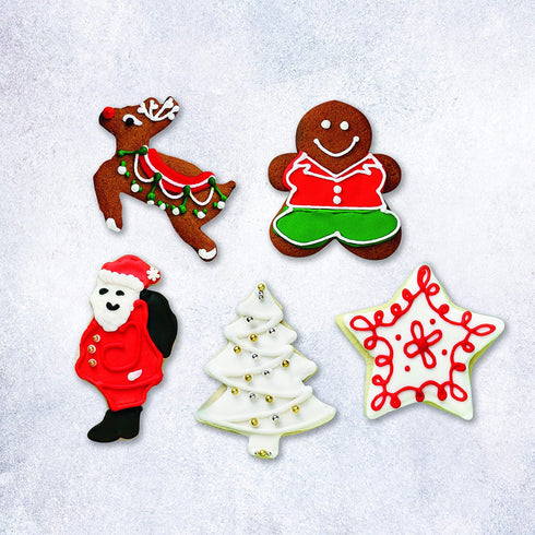 Tovolo Christmas Cookie Cutters, Steel Set of 5 for Holiday Baking Supplies