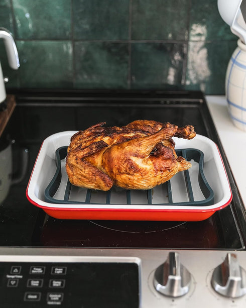 The Silicone Kitchen Silicone Roasting Rack Pan, Dishwasher Safe, BPA Free, Non-Toxic, 7 in by 10.75 in, Navy, 2 Pack by The Silicone Kitchen