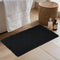 KGORGE Black Waffle Bath Mat, 17" X 24" Non Slip Ultra Soft Rug for Bathroom Decor, Boho Super Absorbent with Tassels