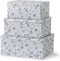 Soul & Lane Decorative Cardboard Storage Boxes, Modern Meadow Set of 3 Floral Nesting Boxes with Lids for Keepsakes