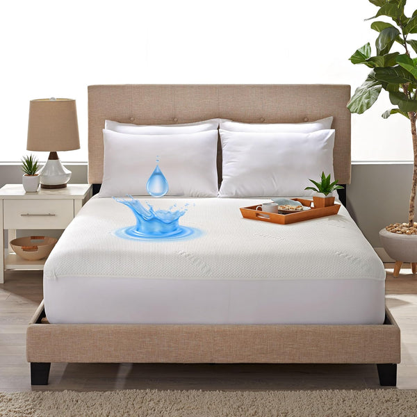 STYLINEN King Tencel Eucalyptus Mattress Protector - Waterproof Breathable Cooling Cover Protects