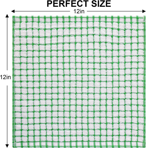 8 Pack 12 12 Inches Kitinjoy Cotton Terry Kitchen Dish Cloths, x Super Soft and Absorbent Dish Rags, Quick Drying Dish