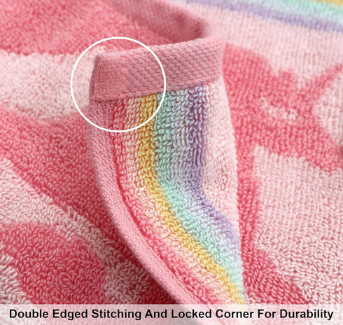 ORIGINAL KIDS 6 Set 100% 2 2 2 630 Set Piece Unicorn Towel - Cotton Terry Jacquard Bath Towels, Hand Towels, Washcloths