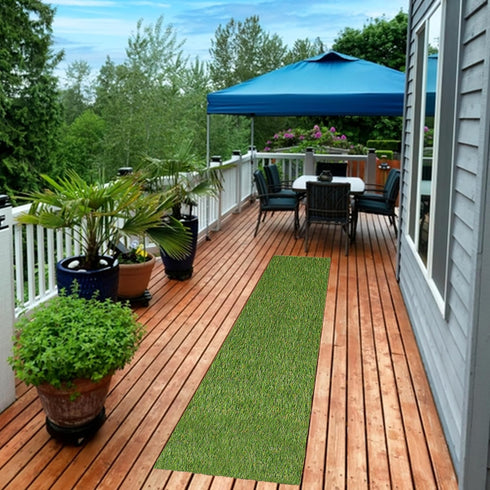 Superior Artificial Grass Indoor/Outdoor Area Rug - Faux Turf for Backyard, Playground, Dog Training, 1' x 13', Green