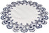 White Navy Blue Jacquard Peacock Tail Lace Doily - 23 inch Round Placemat & Table Centerpiece