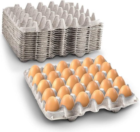 30 (Pack 15) MT Products Pulp Fiber Egg Flat Cartons Holds Eggs - Egg Crate for Chicken Farm of - Made in the USA