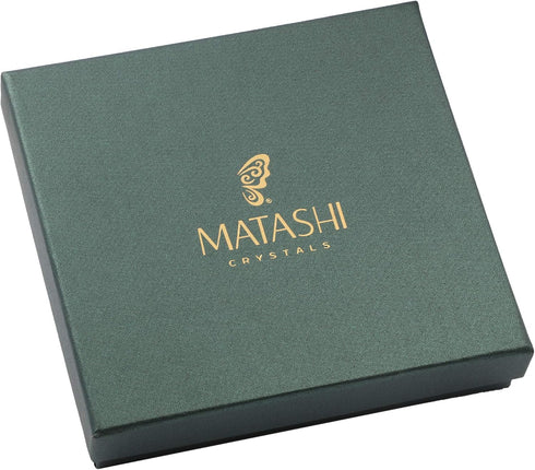 Matashi 24K Gold Plated Crystal Topped Dessert Spoon Set of 4 for Dinner Party, Corporate Gifts, Dining Decor
