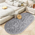 LOCHAS Fluffy Bedroom Rug, 2.6' x 5.3', Shaggy Area Rug for Bedroom Bedside, Soft Oval Throw Rugs for Living Room Kids