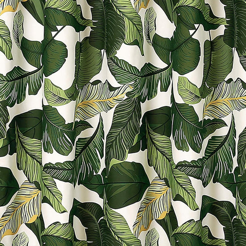 Lush Decor Tropical Paradise Shower Curtain, Fabric Leaf Rainforest Print, 72" x 72", Green