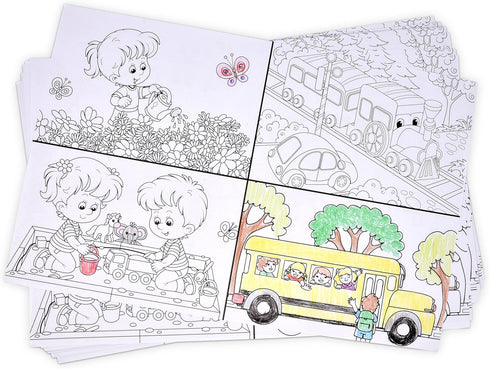 50 11"x 17" 2 Gift Boutique Kids Activity Place Mats Disposable Paper Sided Color Your Own Fun Time Coloring and Puzzle