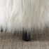 Linon Flokati Foot Stool, 16-Inch, White, 16"W x 16"D x 12.6"H
