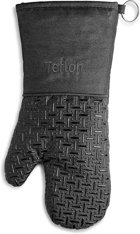 Xlnt Extra Long Oven Mitts (Black) - Teflon EcoElite Water Repellent, Heat Resistant for Cooking & BBQ