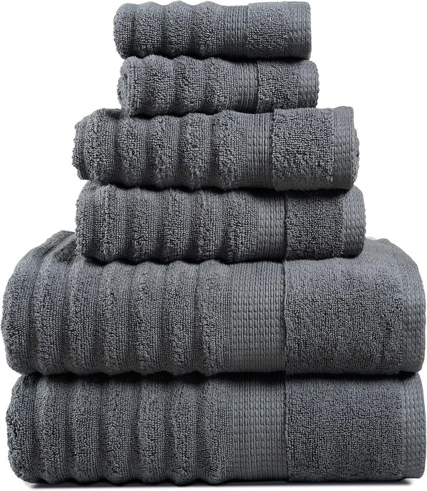LANE LINEN Towels Set - 6 Piece Cotton Towels for Bathroom -