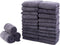 Sunny zzzZZ 24 Pack Reusable Kitchen Dishcloths - Super Absorbent Coral Fleece Cleaning Cloths, 10 x 20 Inch (Grey)