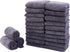Sunny zzzZZ 24 Pack Reusable Kitchen Dishcloths - Super Absorbent Coral Fleece Cleaning Cloths, 10 x 20 Inch (Grey)