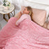 Tuddrom Extra Soft Faux Fur Blanket Queen Size 80" x 90", Solid Reversible Fuzzy Long Hair Shaggy Blanket, Pink