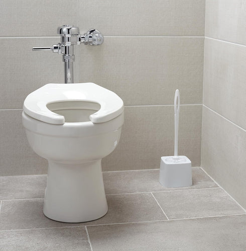 Commercial 15" Rubbermaid Products Toilet Brush, White, Toilet Bowl Brush for Bathroom, Professional/Janitorial Scrub