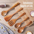 5 PCS Wooden Cooking Spoons, Natural Teak Kitchen Utensils, Smooth Non-Stick Surface, Soft Comfort-Grip