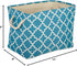 DII Small Polyester Container with Handles, Lattice Storage Bin, Storm Blue