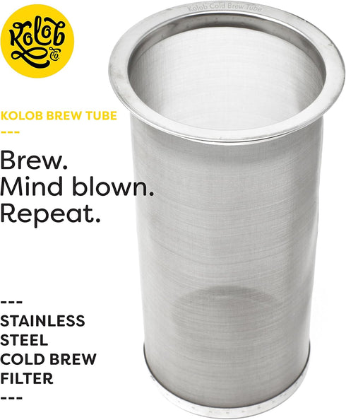 Brew Tube Cold Brew Coffee Filter - Stainless Steel Reusable Mesh for Mason Jars