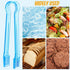 10 Pcs Clear Blue Plastic Buffet Serving Tongs, Mini Kitchen Tongs for Food, Ice, Salad, Barbecue, 6.3 Inches