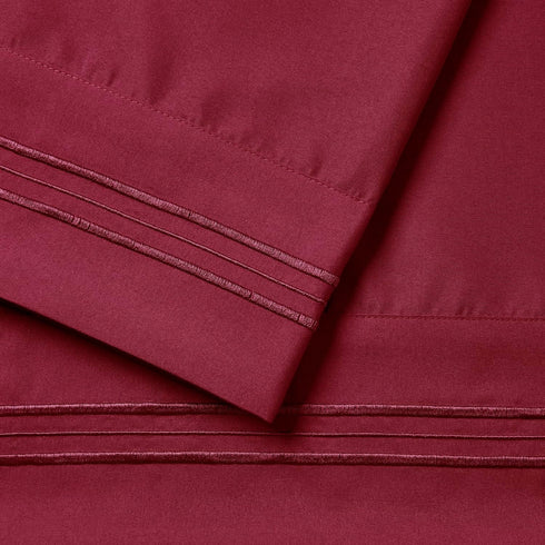 Nestl Burgundy Pillow Cases, Queen Size Set of 2, Soft 1800 Microfiber, 20x30 Inches