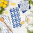 DII Tunisia Blue Market Tabletop and Kitchen Collection, Set of 4 Dishtowels, 18x28, Blue Market.