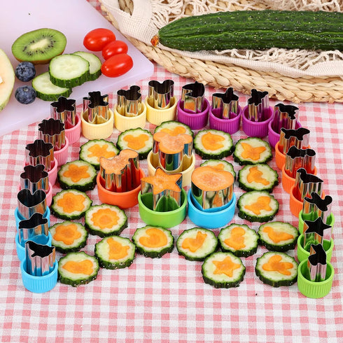 Vegetable Cutter Shapes Set, Mini Sizes Cookie Cutters Set, 24pcs for Kids Baking and Food Supplement