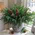 florisso Vases,12 3 Artificial Faux Christmas Norfolk Pine Stems Branches for Bundles Fake Evergreen Real Touch
