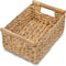 VATIMA Hyacinth Small Wicker Basket 11.6x8.1x4.9", Decorative Storage with Wooden Handle for Bathroom Organizer
