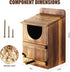 1 Set Owl House, Barn Owl Nesting Box with Bird Stand and Wood Shavings, Large Wooden Screech Nesting Box for Outside