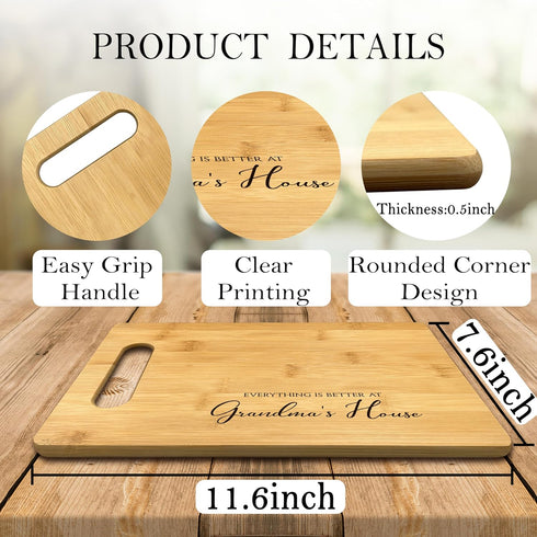Grandma Gift Bamboo Cutting Board Kitchen Decor, Everything Is Better At Grandma's House, Gifts For Nana From Grandkids